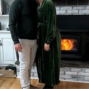 Aura Green Velvet dress